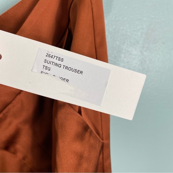 L’agence Suiting Trouser Satin Orange Sz 2 - Picture 4 of 5